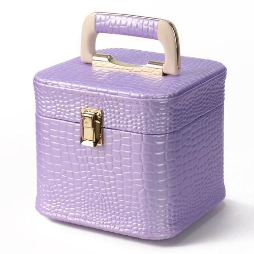 トレンケースミニ パールクロコ ホワイト ラベンダー