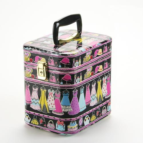 トレンケース 7寸 22cm クローゼット柄 つや有り ブラック