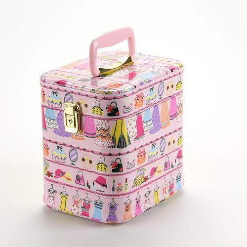 トレンケース 7寸 22cm クローゼット柄 つや有り ピンク