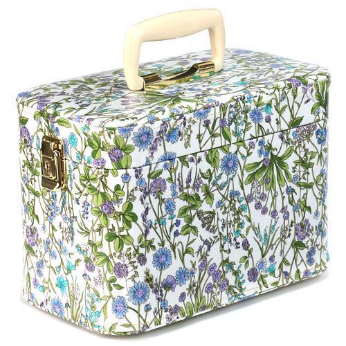 トレンケース30CM ハーブガーデン柄 スカイブルー