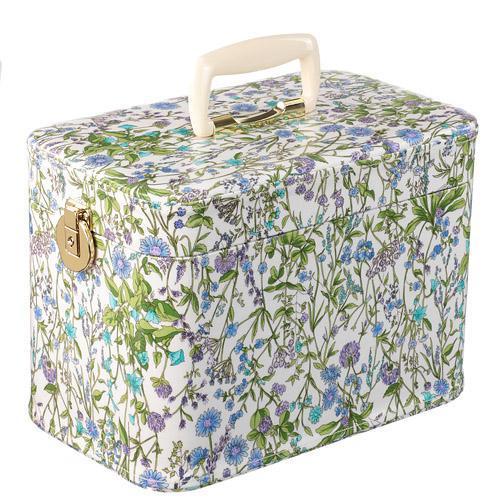 トレンケース33cm ハーブガーデン柄 スカイブルー