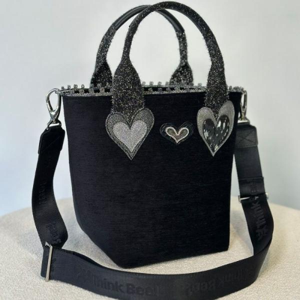 Think Bee！シンクビー グリッターブラック ミニトートバッグ