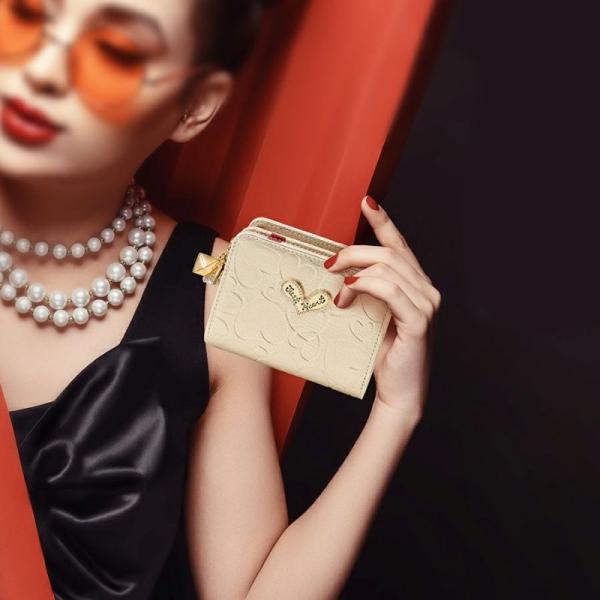 Think Bee！シンクビー ハーティハート 二つ折り財布 ゴールド（529-477-91-00）