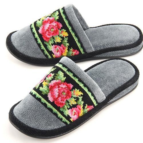 FEILERフェイラー レーシーローズ スリッパ グレー