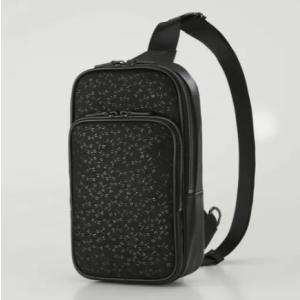 印傳屋 印伝 縦型ショルダーバッグ 6615 黒／黒 とんぼ