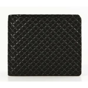 印傳屋 印伝 HISOCA 9406 二つ折り財布 ブラック 七宝繋ぎ