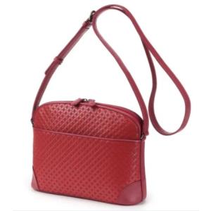 印傳屋 印伝 6113 ポシェット 赤／赤  輪繋ぎ