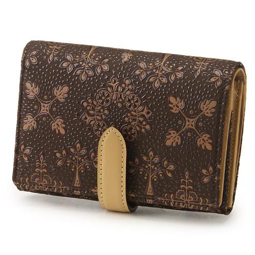 印傳屋 印伝 二つ折り財布 フォルキィ 9122