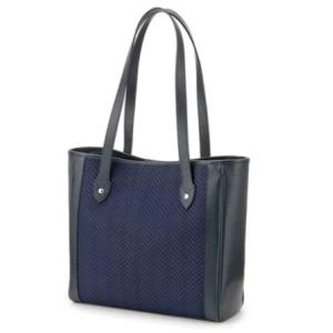 印傳屋 印伝 ショルダーバッグ6027 紺／黒 杉綾