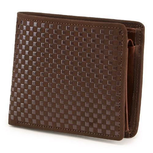 印傳屋 印伝 9903 いにしえ 二つ折り財布 ブラウン