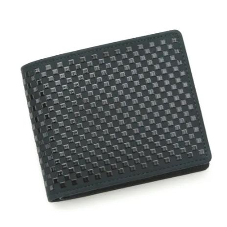 印傳屋 印伝 9903 いにしえ 二つ折り財布 グリーン