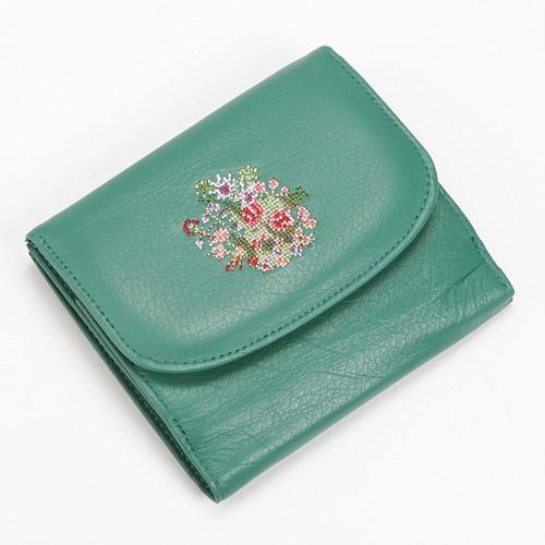 夢詩集 オープン札入 グリーン 全国送料430円