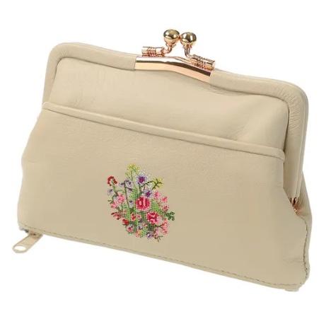 夢詩集 がま口財布 オフホワイト 全国送料430円