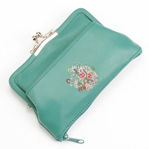 夢詩集 がま口財布 グリーン 全国送料430円