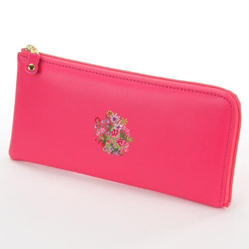 夢詩集 財布 L字ファスナー札入れ ピンク 全国送料430円