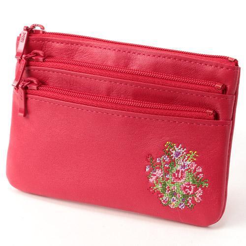 夢詩集 3段ファスナーポーチ レッド 全国送料430円