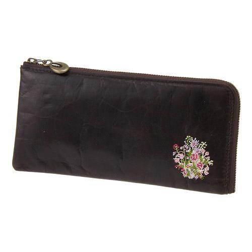 夢詩集 ホースレザー L字ファスナー長財布 ダークブラウン 全国送料430円