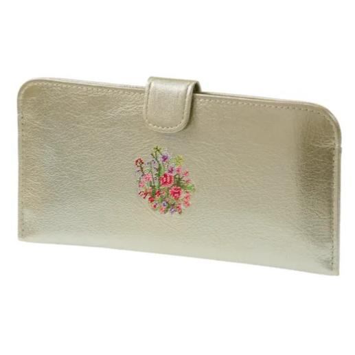 夢詩集 パールレザー 薄束入れ 長財布 シャンパンゴールド 全国送料430円