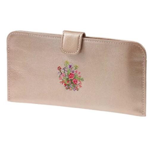 夢詩集 パールレザー 薄束入れ 長財布 メタリックピンク 全国送料430円