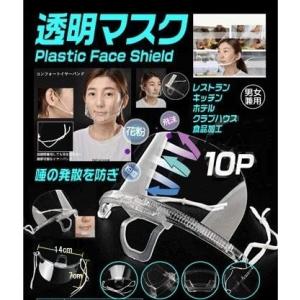 透明マスク １０枚入り 個包装 マウスシールド 口元フェイスシールド クリアマスク マウスカバー 飛...