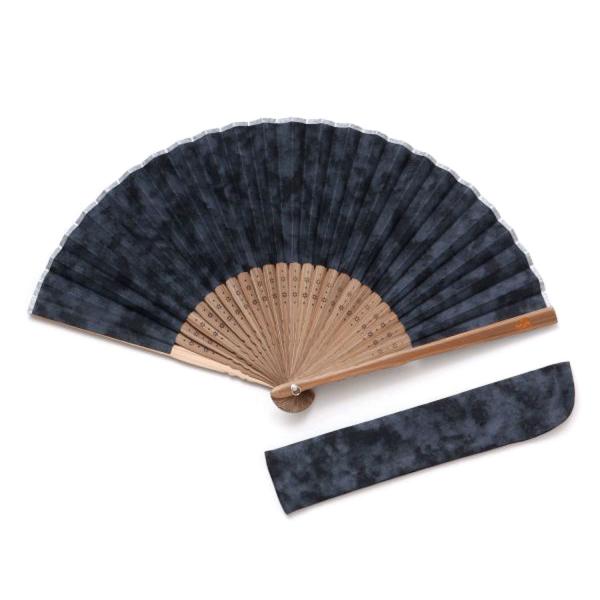 むら染め扇子 グレー