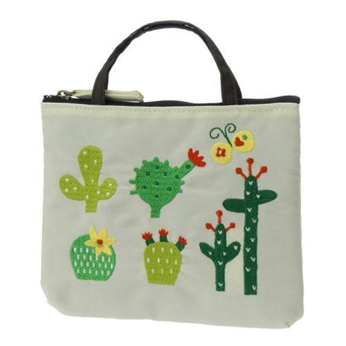 俣野温子マタノアツコ 刺繍ポーチ さぼてん 全国送料430円