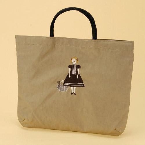 俣野温子（またのあつこ）ATSUKO MATANO 刺繍バッグ ドール モカ