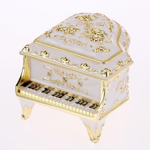 アンチモニーピアノ宝石箱オルゴール ホワイト