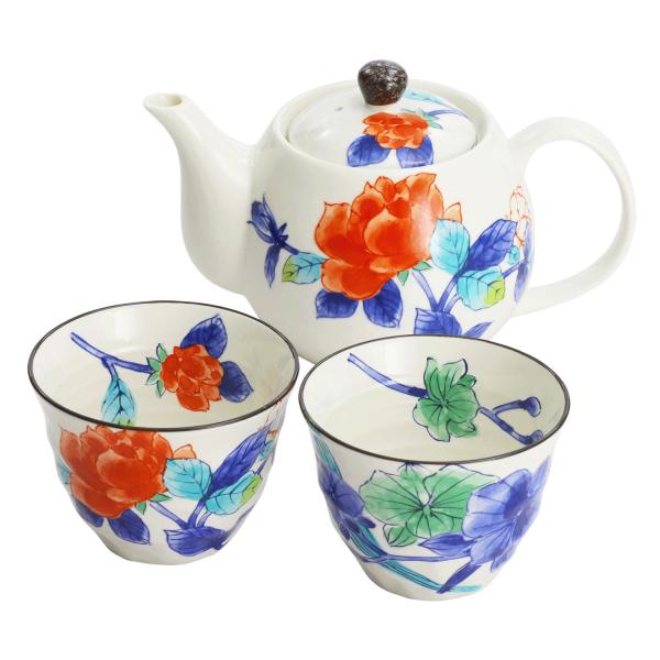 花七宝ペアポット茶器