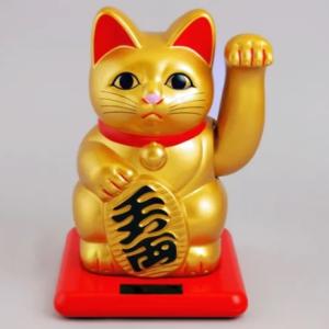小型ソーラー招き猫・金
