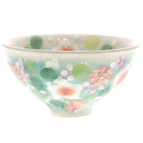 工房ゆずりは 緑彩小紋 飯碗