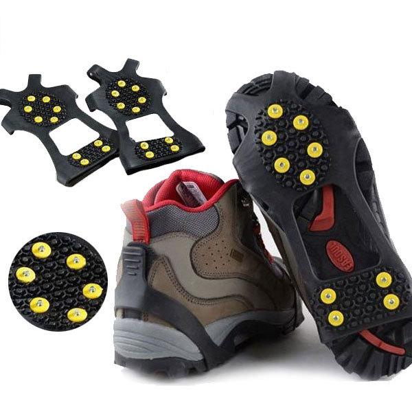 滑り止めスノースパイク アイゼン10本 靴底取り付け型 アイゼン 雪道 滑らない アイゼン メンズ ...