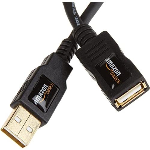 Amazonベーシック USB2.0延長ケーブル 2.0m（タイプAオス - タイプAメス）プリンタ...