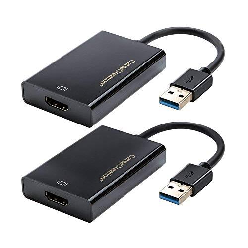 usb hdmi変換アダプタ，CableCreation 【2本入り】USB 3.0 HDMI アダ...