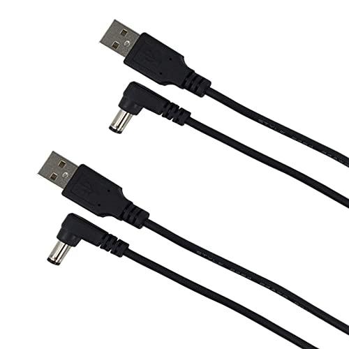 DZYDZR 2個 黒1m 5V USB to DC 5V 男性5.5 x 2.1mm Lタイプジャ...