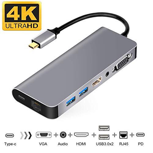 USB C HDMI VGA変換 USB C ハブ 7in1 USB Type C HDMI Sam...