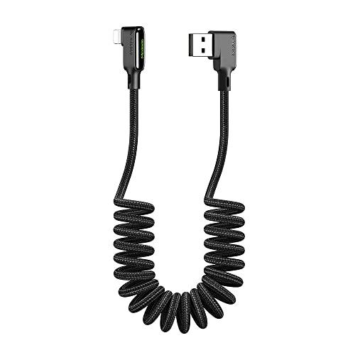 Mcdodo L字型 カール ケーブル USB 両面挿せ 1.8m 高耐久 断線防止 ナイロン編み ...