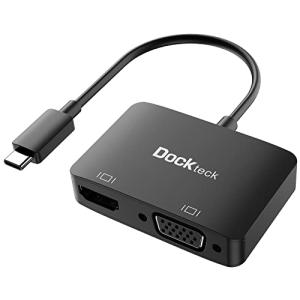 USB Type C to HDMI VGA 変換アダプタ， Dockteck 2-in-1 Type-C to HDMI(4K@60Hz) VGA(｜lemonbb