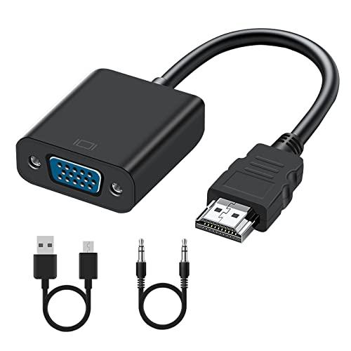 Aroidful HDMI to VGA 変換アダプタ hdmi 変換 ケーブル ブラック HDMI...