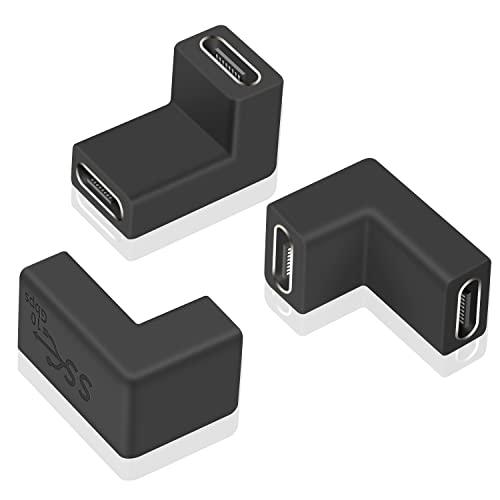 Poyiccot USB Type C 延長アダプタ、USB C L字 L型USB C メス メス ...