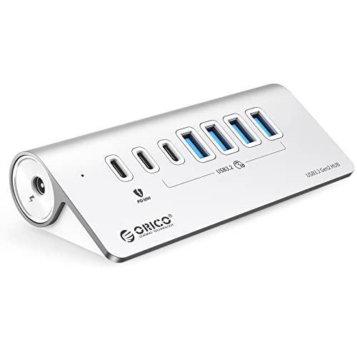 ORICO USB ハブ USB3.0 7ポート 60WPD充電 10Gbps高速転送 24V/3A...