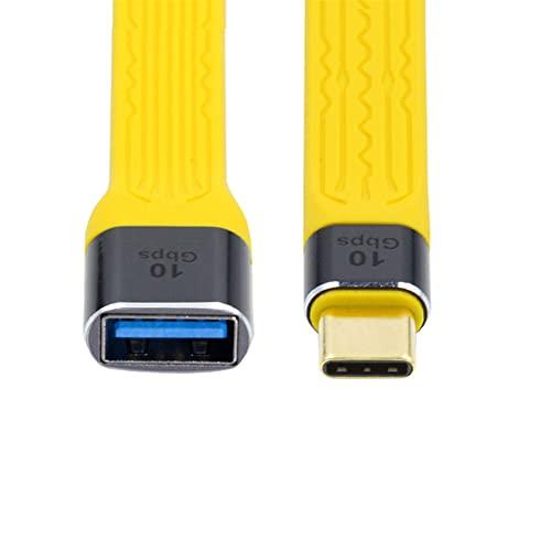 Cablecc イエロー タイプC オス USB 3.1 ホスト→USB3.0 タイプA メス OT...