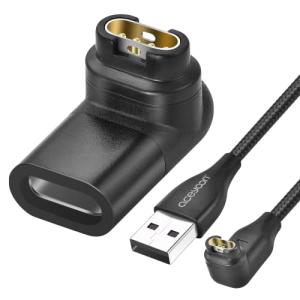 aceyoon ガーミン用充電ケーブル 1m L字型+USB 変換アダプタ セット For Garmin 充電器 高速データ転送 急速充電 チャージン