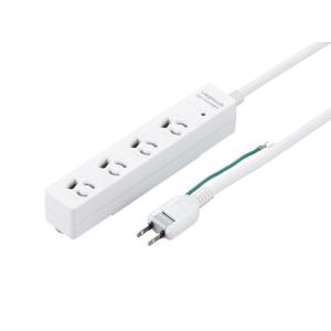 電源タップ コンセント YAZAWA ヤザワ コード長2m コンセント4口 絶縁カバー有 雷ガード付...