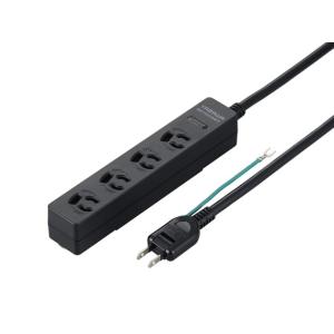 電源タップ コンセント YAZAWA ヤザワ コード長5m コンセント4口 絶縁カバー有 雷ガード付...