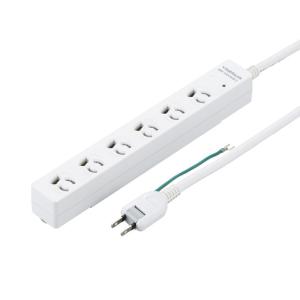 電源タップ コンセント YAZAWA ヤザワ コード長5m コンセント6口 絶縁カバー有 雷ガード付...