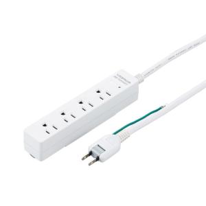 電源タップ コンセント YAZAWA ヤザワコーポレーション コード長2m コンセント4口 絶縁カバ...