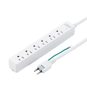 電源タップ コンセント YAZAWA ヤザワコーポレーション コード長2m コンセント6口 絶縁カバ...