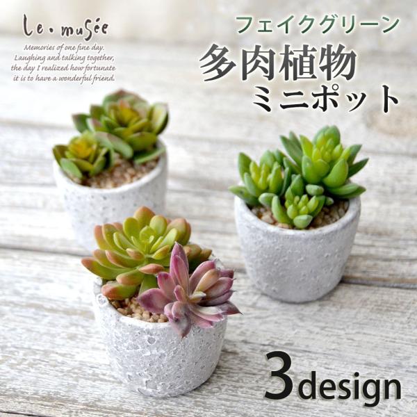 観葉植物 フェイクグリーン 多肉植物 卓上 ミニポット 鉢 おしゃれ インテリア ギフト プレゼント...