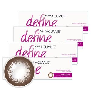 ワンデーアキュビュー ディファイン モイスト ヴィヴィッドスタイル 30枚パック 4箱 カラコン 1day ACUVUE define one day｜lens-deli